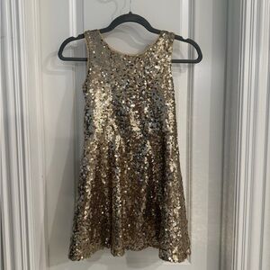 Gap kids gold sequin dress